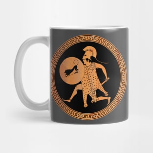 Greek warrior running Mug